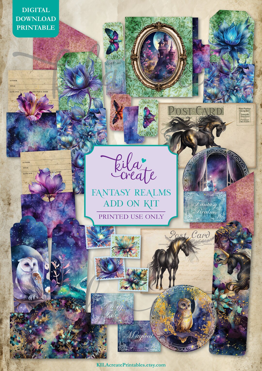 Fantasy Realms Add on Journal Kit, Enchanted Journal, Fairy Tale Junk ...