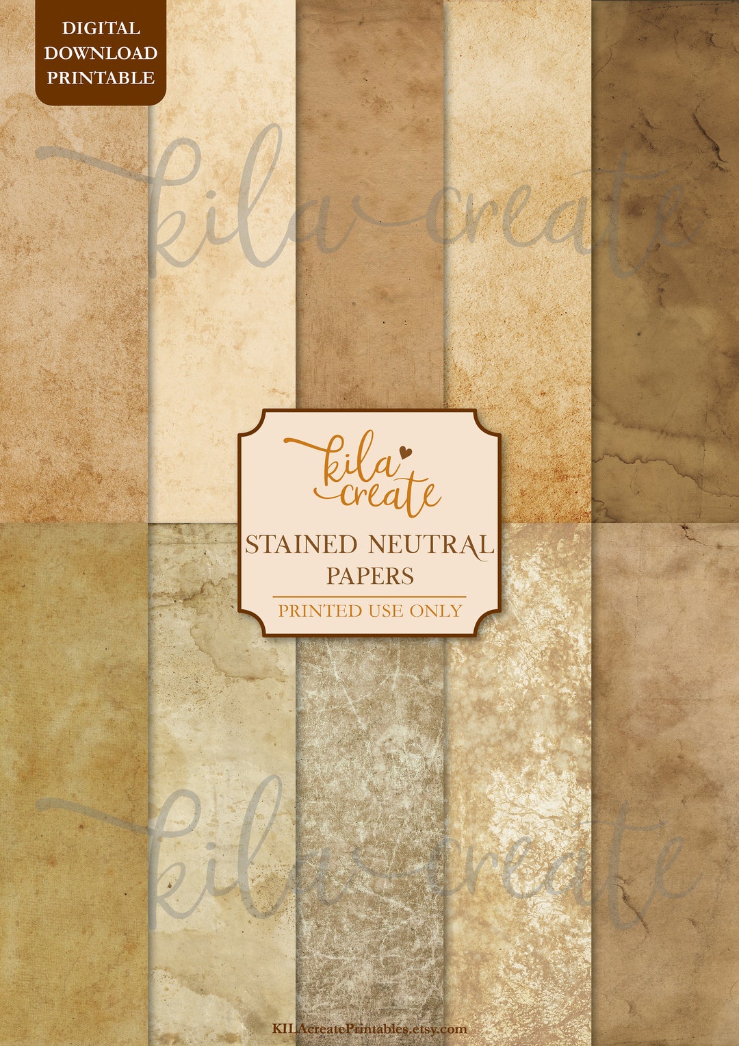 Stained Neutral Paper, Coffee Dyed Paper, Tea Dyed Paper, Sepia Journal ...