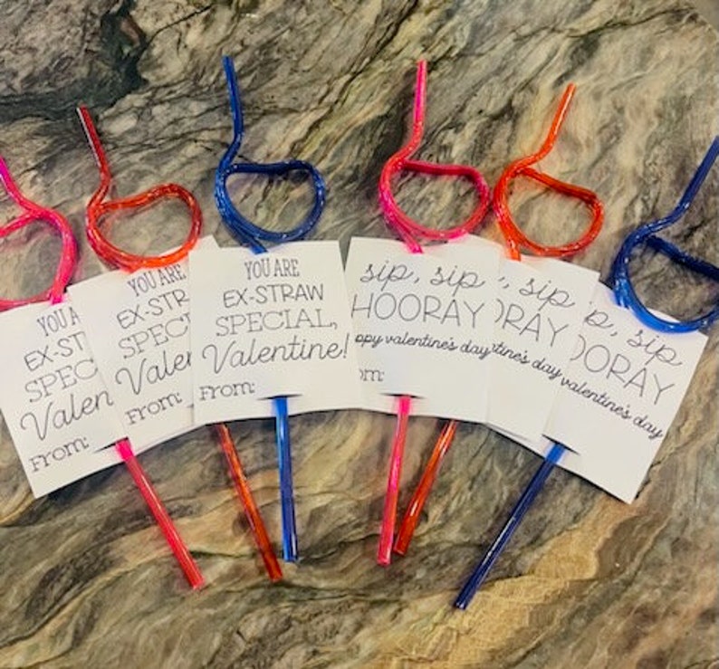 Straw Card Valentine Straw Cards - Etsy