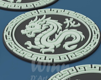 Posavasos STL del zodiaco chino, horóscopo que brilla en la oscuridad, decoración Feng Shui