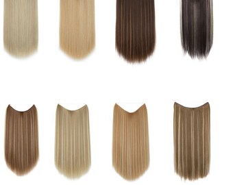 Straight Halo Hair Extensions, Invisible Wire Hair Extensions, Halo Hair Wig, Straight Hair Extension for Women, Like Human Hair Extension