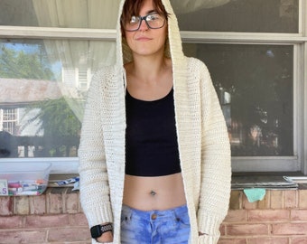 hooded cardigan