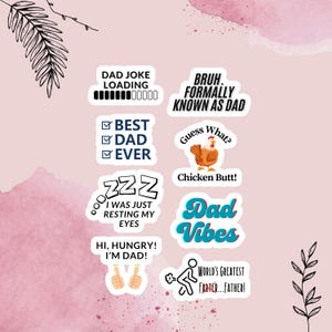 Autocollants drôles d'énonciations de papa | Stickers blague papa | Vinyle imperméable | Cadeau de fête des pères pour papa | Citations grimaçantes | Expressions classiques pour papa
