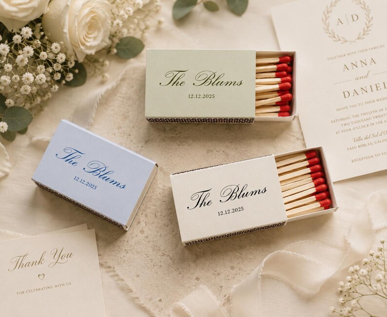Personalized Matchboxes for Weddings, Custom Match Favors, Bridal ...