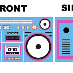 Plik Boombox w formacie svg pdf, jest to plik, na zdjęciach widać co można zrobić z plikiem.