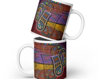 Abstract Art Coffee Mug – Colorful Ceramic Design, Unique Gift