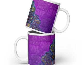 Emergence - Abstract Art Mug, white - a unique gift for friends, family or yourself