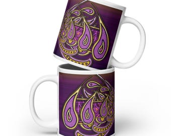Abstract Art Mug: Colorful Geometric Design, Ceramic Coffee Mug