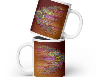 Determination - Abstract Art Mug, white - a unique gift for friends, family or yourself