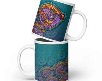 Renewal - Abstract Art Mug, white - a unique gift for friends, family or yourself