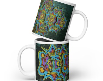 Abstract Art Coffee Mug: Colorful Geometric Design