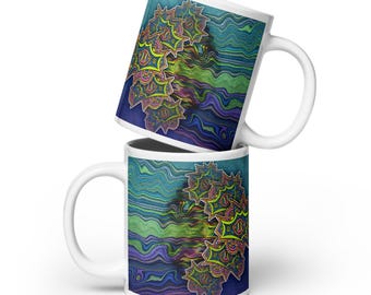 Ascension - Abstract Art Mug, white - a unique gift for friends, family or yourself