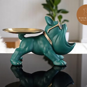30cm Home Decor Bulldog Figurine Dog Statue Storage Box Animal Ornament Resin Craft Art Sculpture Figurine Home Puppy Sculpture