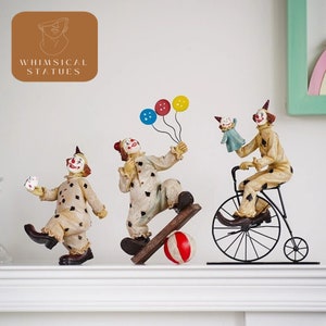 Acrobatic Circus Clown Resin Statue| Living Room Porch Decoration | Art Figurine