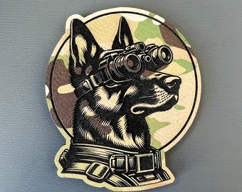 Dog with NVG, Hook and Loop - MultiCam Arid