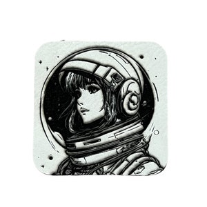 Space Girl Patch - White