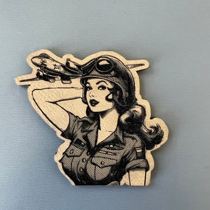 Air Force Girl Patch, Hook and Loop - Tan