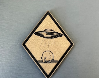 Strange UFO Patch, Hook and Loop - Tan