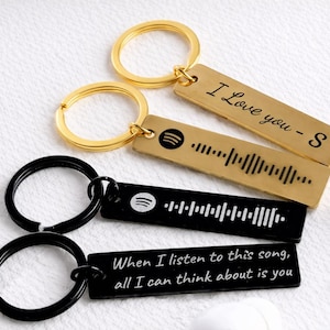 Llavero de música de Spotify escaneable personalizado: código de canción personalizado para San Valentín, aniversario o regalo.