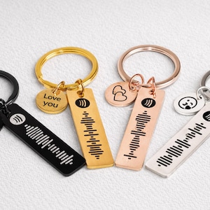 Portachiavi con codice Spotify personalizzato: regalo di scansione musicale personalizzato per gli amanti della musica, compleanno, anniversario, regalo di San Valentino, portachiavi scansionabile