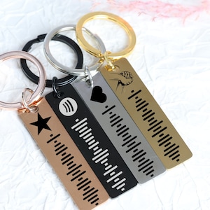 Personalised Keyring Anniversary gift Personalised Keychain Personalized Keychain Spotify Anniversary Gift Customizable Music afbeelding 4