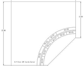 N-Scale T-Trak (Inside Corner 12" Radius) Depressed Kits