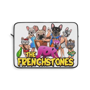 Etui na laptopa French Bulldog, słodki prezent dla miłośnika psów z kreskówek, projekt z dzieciństwa, ochronna obudowa komputera, akcesorium na powrót do szkoły