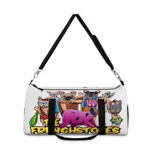 Bolsa de lona con dibujo de bulldog francés: ideal para viajes familiares, vacaciones, gimnasio, entrenamiento, mamá futbolista, escapada de fin de semana, bolsa deportiva, regalo para amantes de los perros.