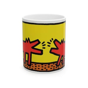 Colorful Art-Inspired Ceramic Mug, Unique Coffee Cup for Art Lovers, Gift for Birthdays, Home Decor, Fun Kitchen Accessory