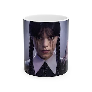 Gothic Wednesday Addams Ceramic Mug | 11oz & 15oz | Perfect for Halloween, Gift for Fans, Coffee Lover&#39;s Collectible