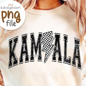 Lightning Bolt Kamala png Sublimation, Vintage Kamala png, Kamala Shirt png Design, checkered Kamala Harris png instant digital download