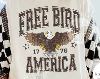 free bird america png, eagle png, rock & roll tshirt design, classic southern rock band png sublimation, american eagle png digital download
