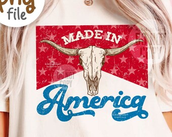 Made in America png, Western png, Vintage USA png, 4th of July Png Shirt Design, America Sublimation, Cowboy USA png digital download