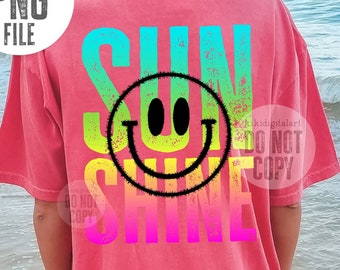 Sunshine Smile Face png / Sun png Sublimation Transfers / Trendy Summer png / Girly Bright Shirts Retro Happy Face png digital download