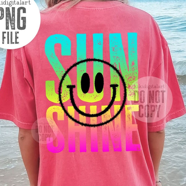 Sunshine Smile Face png / Sun png Sublimation Transfers / Trendy Summer png / Girly Bright Shirts Retro Happy Face png digital download