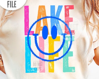 Smile Lake Life PNG / Lake png / Summer png, Lake Vibes png Sublimation Designs, Smile Face Shirt png, Lake Bum png dtf dtg digital download