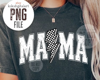 Mama Lightning Bolt PNG, Mama Png, Trendy Mama Shirt png, Mom Life Png, Mama Sublimation, Retro Mama png dtf dtg Trasferimento Download digitale