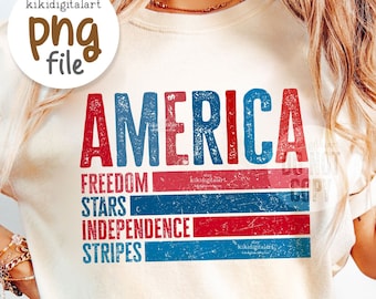 Retro America Png, USA Png, Stars and Stripes png, American Patriotic Png, Fourth of July Shirt Sublimation, 4th of July PNG, Patriotic Png
