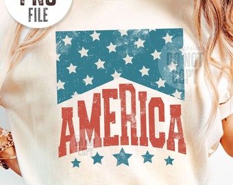 Distressed America Png, Retro America Png, 4th Of July PNG Sublimation Design, Western America Png, Grunge Patriotic Png Digital Download