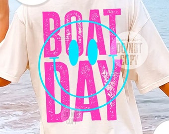 Smile Boat Day PNG / Summer png / Lake T-shirt png Sublimation Designs / Happy Face Shirt png / Lake png / Lake Life png digital download