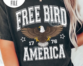 Retro American Eagle png, rock & roll tshirt png design, southern rock band png sublimation, vintage free bird png dtf dtg digital download