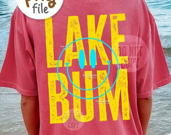 Verontruste blij gezicht png Retro png zomer png Lake Bum Smile Designs Happy Shirt Girly png Lake png Lake png digitale download