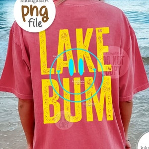 Distressed Happy Face PNG Retro PNG Summer png Lake Bum Smile Designs Happy Shirt Girly png Lake png Lake PNG Digital Download