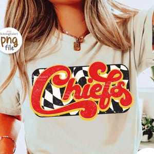 Chiefs Png, Retro Checkered Mascot Png, Chiefs Game Day Shirt Png, Football Png, Baseball Png, Chiefs Tailgate Png, Vintage Chiefs Png