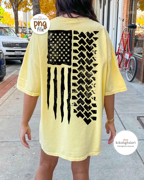 Offroad American Flag Png, Distressed Offroad Png, Retro Offroad USA Flag png, off-road adventure T-shirt Back Design Png DTF Download