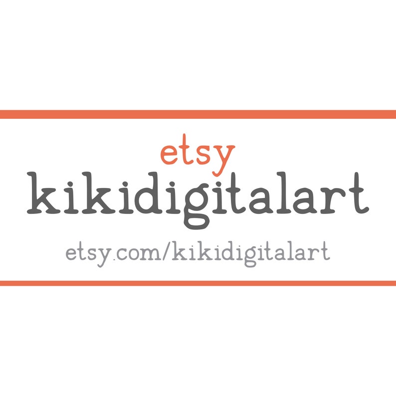 May include: Etsy shop logo with the text "etsy kikidigitalart" and the website address "etsy.com/kikidigitalart".