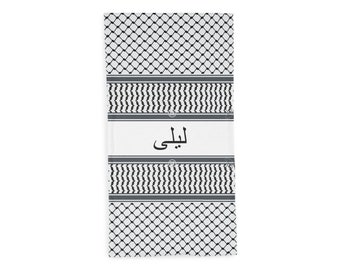 CUSTOMIZABLE KEFFIYEH tubescarf Kufiya- Traditional Cotton Shemagh, Free Palestine, Arab Style Headscarf for Men Women, can add NAME/message