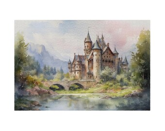 Medieval Castle | Jigsaw Puzzle | 250 Piece, 500 Piece, 1000 Piece | Victorian | Watercolor