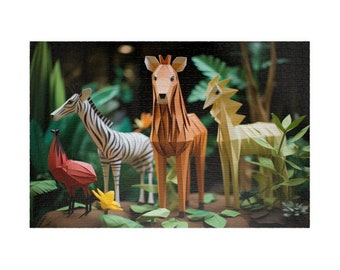 Origami Wildlife Safari | Jigsaw Puzzle | 250 Piece, 500 Piece, 1000 Piece | Papercraft |  Origami