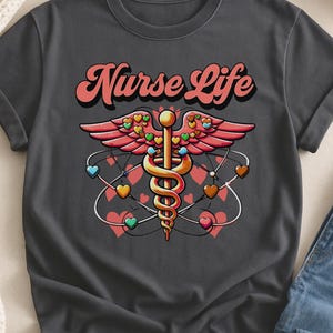 Nurse Life PNG, Colorful Nurse Shirt Design, CNA Sublimation File, Nurse Mode png, Nursing School Gift, RN Printable Download